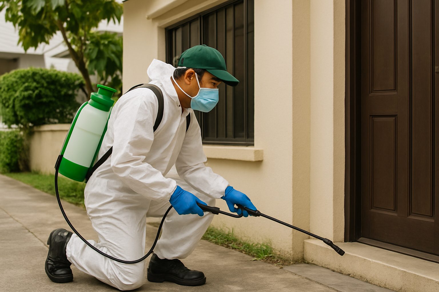 El Niño and Pest Surges: Why Pest Control in Manila Is Essential This Season 3 Pest control technician inspecting a house in Manila with eco-friendly tools.